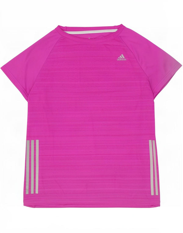 Adidas Dame Climacool T-Shirt Top UK 16/18 Large Lilla Flecked Polyester