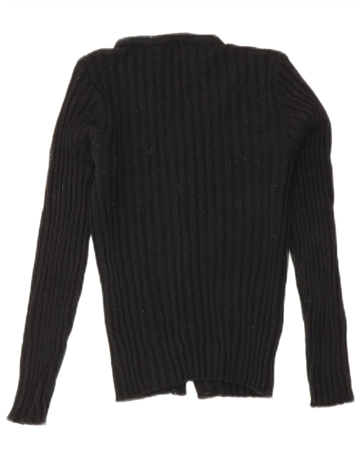 Roccobarocco Womens Crop Cardigan Sweater IT 42 Medium Black