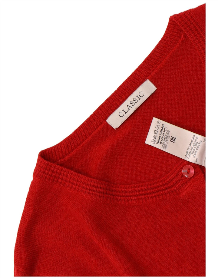 Marks & Spencer Womens Classic Fit Cardigan Sweater UK 12 Medium Red