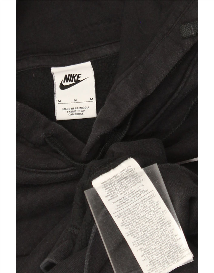 Nike Mens Graphic Hoodie Jumper Medium Black Cotton