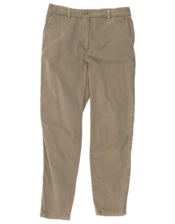 Pantaloni chino slim da donna Marks & Spencer UK 10 piccoli W30 L27 cotone kaki