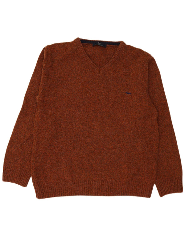 Ανδρικό πουλόβερ Harmont & Blaine με V λαιμόκοψη 2XL Lambswool με λυγίδες