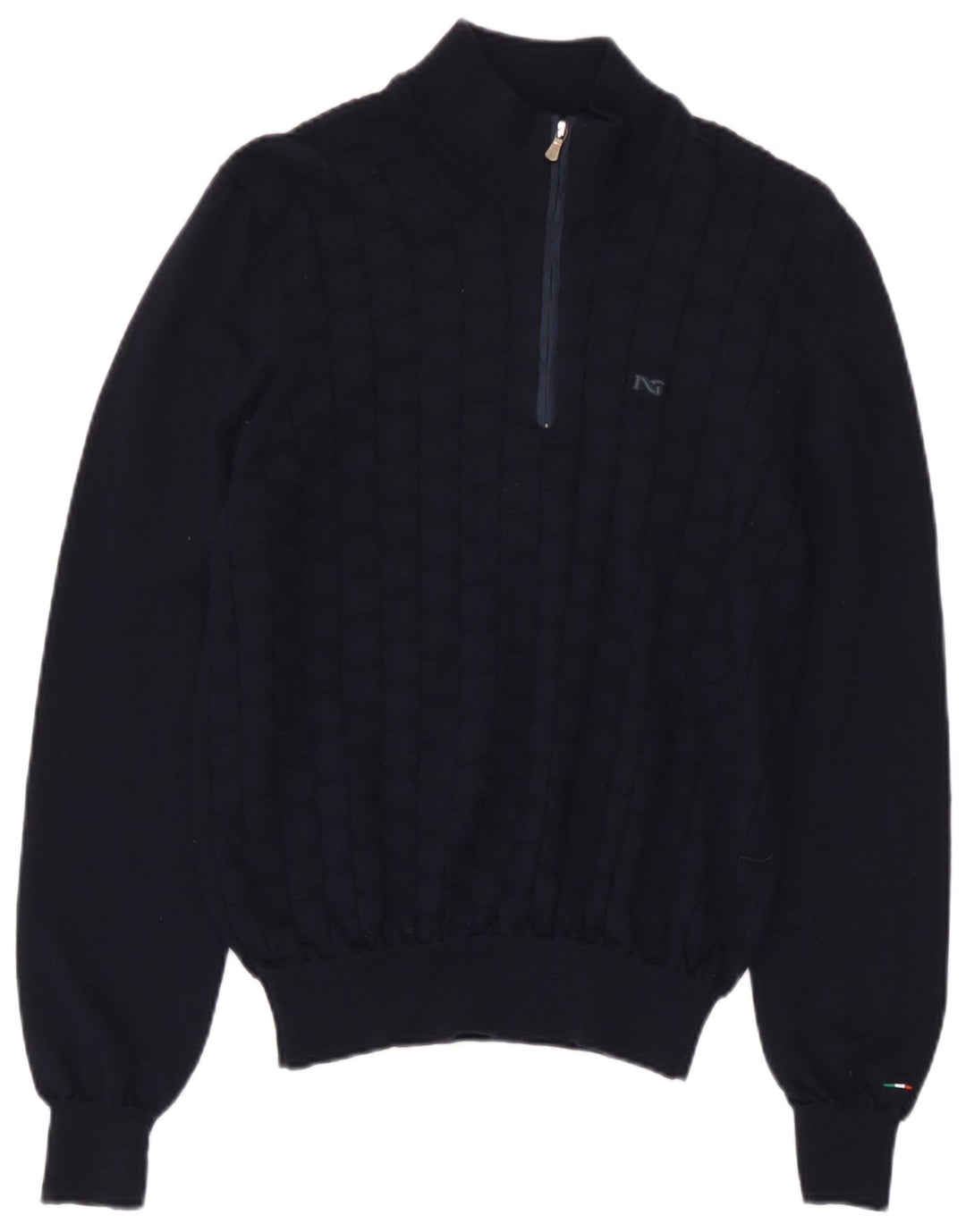 Mens Zip Neck Jumper Sweater IT 48 Medium