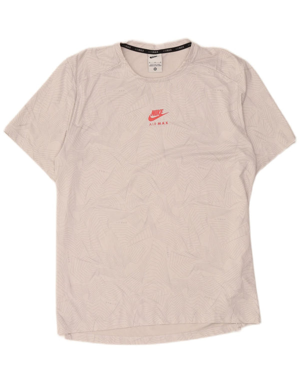 Nike Mens Dri Fit Graphic T-Shirt Top Medium Grey Geometric Polyester