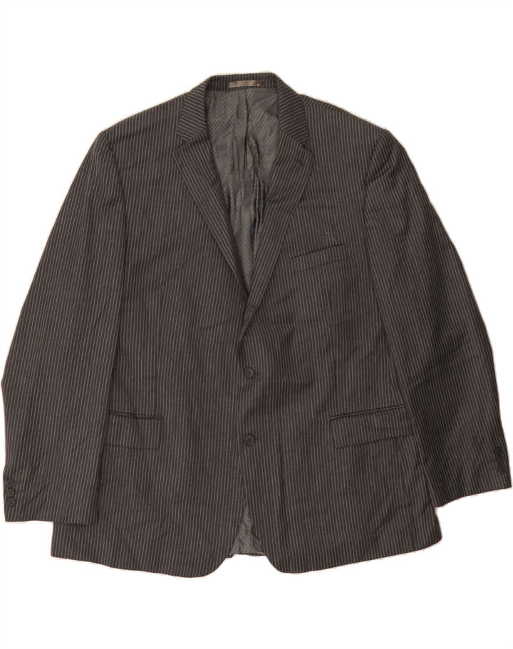 PIERRE CARDIN Mens 2 Button Blazer Jacket UK 42 XL Grey Striped Vintage Pierre Cardin and Second-Hand Pierre Cardin from Messina Hembry 