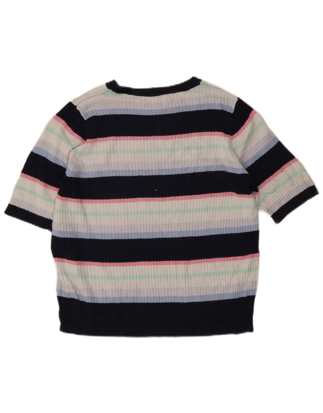 Marks & Spencer Womens T-Shirt Top UK 16 Large Multicoloured Striped