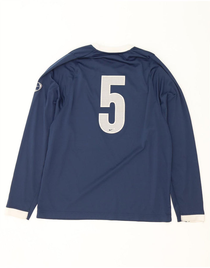 Nike Mens Graphic Top Long Sleeve UK 39/41 Medium Navy Blue Polyester