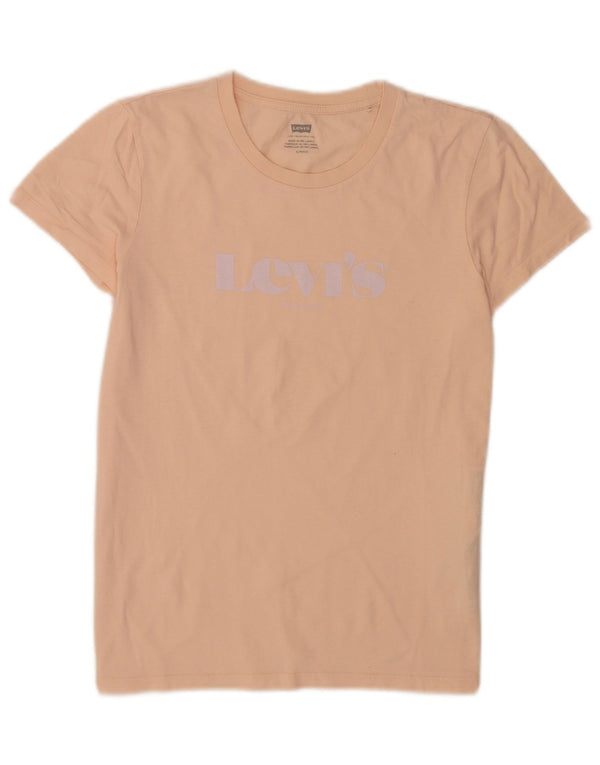 Levi's Womens Graphic T-Shirt Top UK 10 Small Pink Cotton