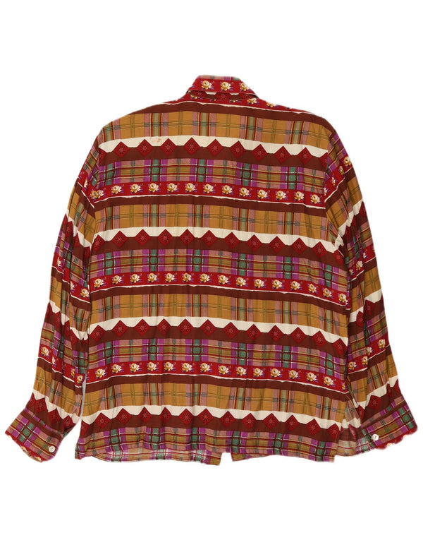 Chemise Femme Vintage IT 46 Grand Géométrique Multicolore