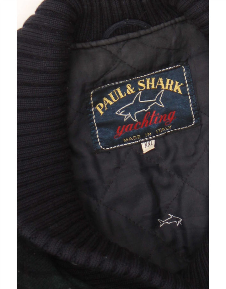 Paul & Shark Womens Overcoat UK 20 2XL Navy Blue Check