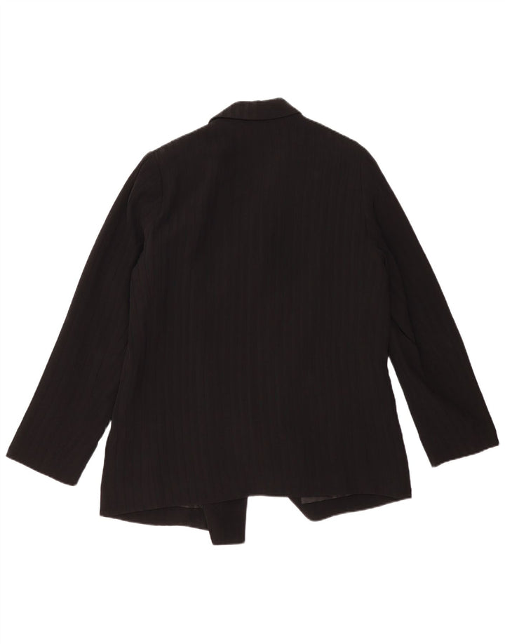 Everlane Womens Double Breasted Blazer Jacket US 12 Large Black Pinstripe
