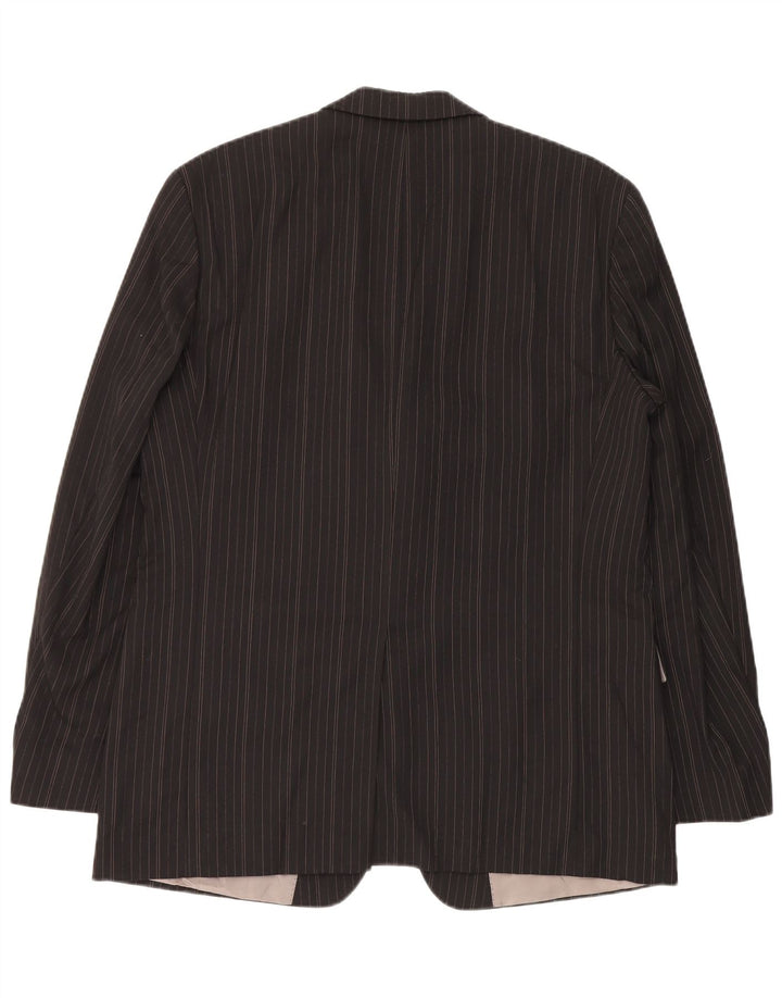 HUGO BOSS Mens 3 Button Blazer Jacket EU 54 2XL Black Pinstripe
