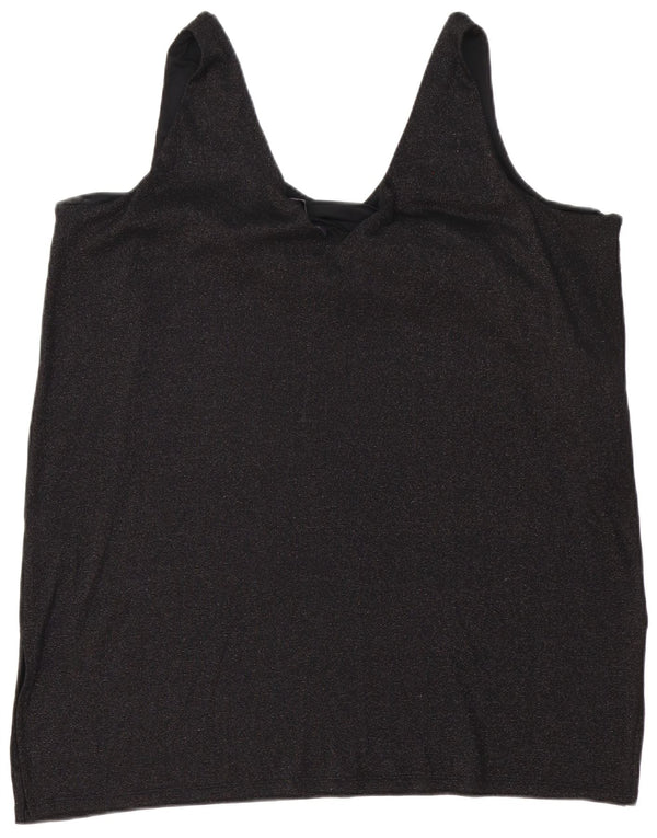 Marks & Spencer Dame Ærmeløs Tunikakjole UK 24 4XL Sort Polyester