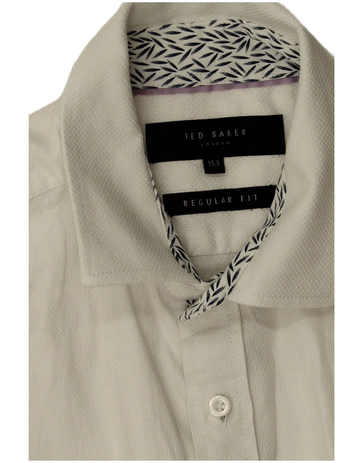 Ted Baker Mens Regular Fit Shirt Size 15 1/2 Medium White Cotton