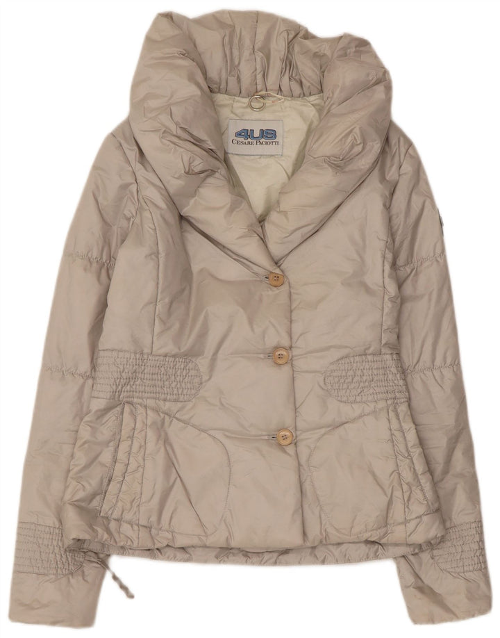 CESARE PACIOTTI 4US Womens Padded Jacket IT 42 Medium Grey Polyamide