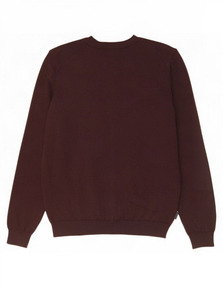 Maglione cardigan slim fit da uomo Hugo Boss in lana marrone medio
