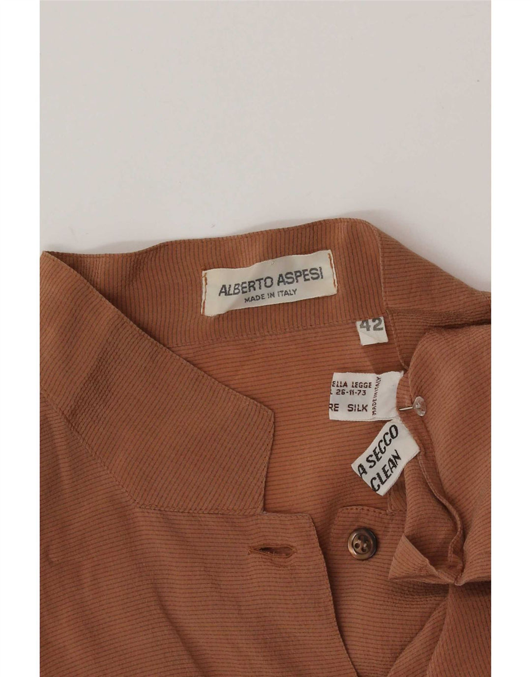 Alberto Aspesi Dame Skjorte Bluse IT 42 Medium Brun Silke