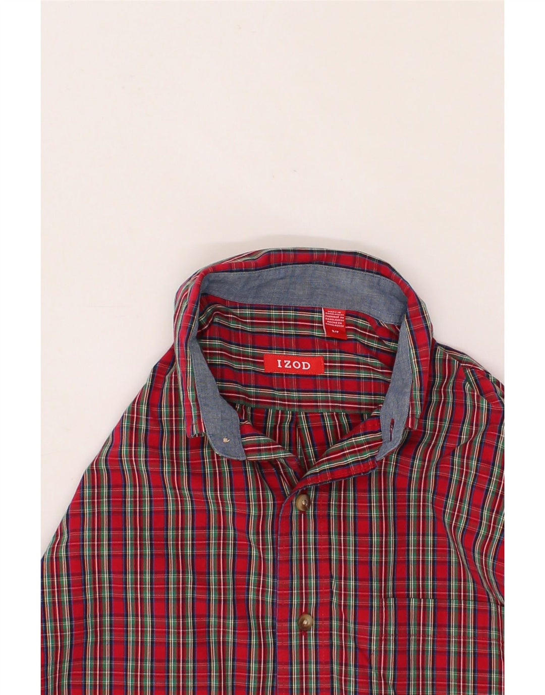 IZOD Mens Shirt Small Red Check Cotton Vintage Izod and Second-Hand Izod from Messina Hembry 