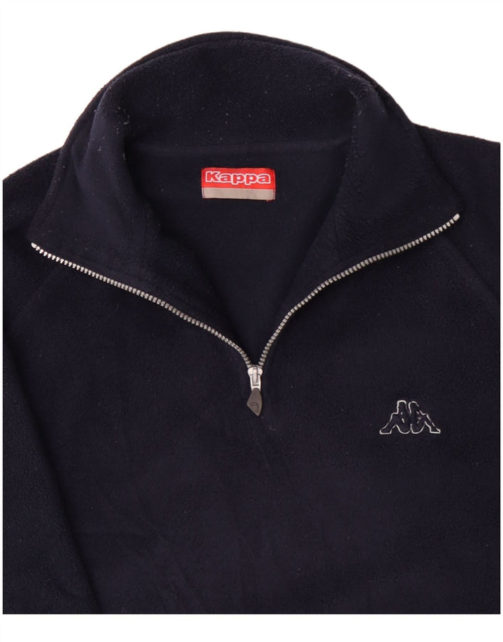 Kappa Mens Zip Neck Fleece Jumper Large Navy Blue Polyester