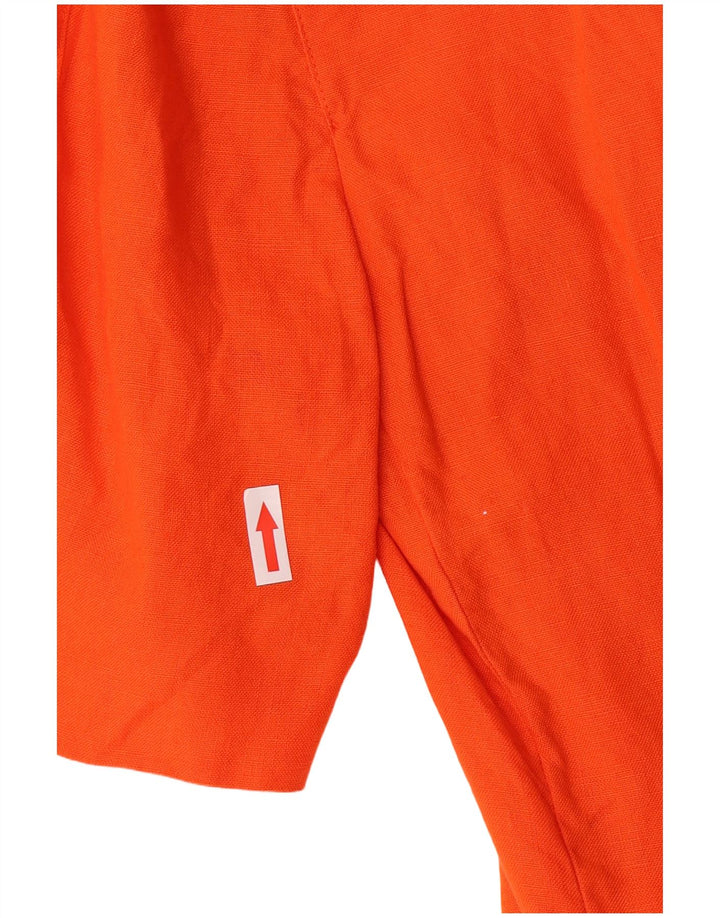 Genny Womens 2 Piece Set US 10 Large Orange Linen