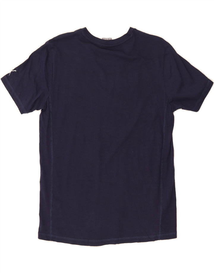 PUMA Mens Graphic T-Shirt Top Medium Navy Blue Cotton Vintage Puma and Second-Hand Puma from Messina Hembry 