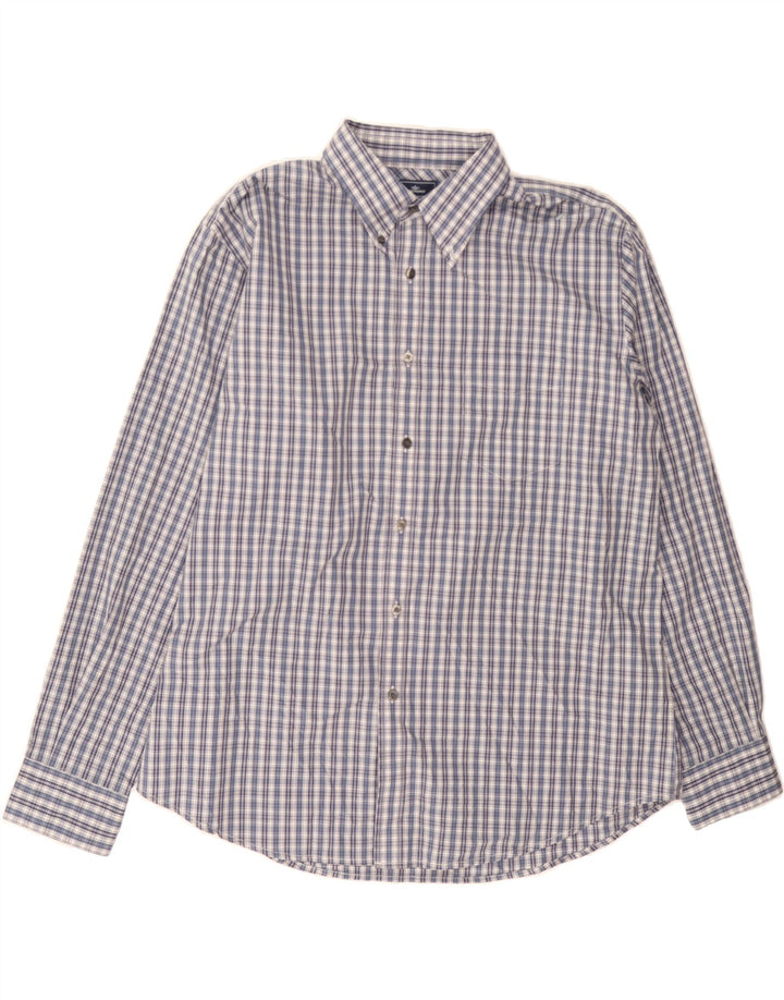 DOCKERS Mens Shirt Size 17 1/2 XL Blue Check Cotton Vintage Dockers and Second-Hand Dockers from Messina Hembry 