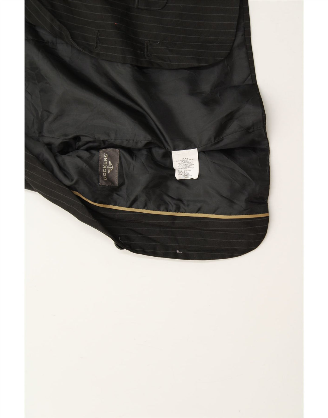 DOCKERS Boys 2 Button Blazer Jacket 4-5 Years Black Pinstripe Polyester Vintage Dockers and Second-Hand Dockers from Messina Hembry 