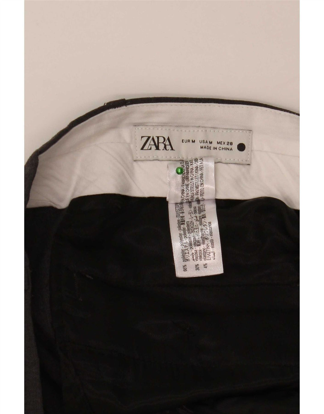Zara Mens Straight Casual Trousers Medium W32 L29 Grey Polyester