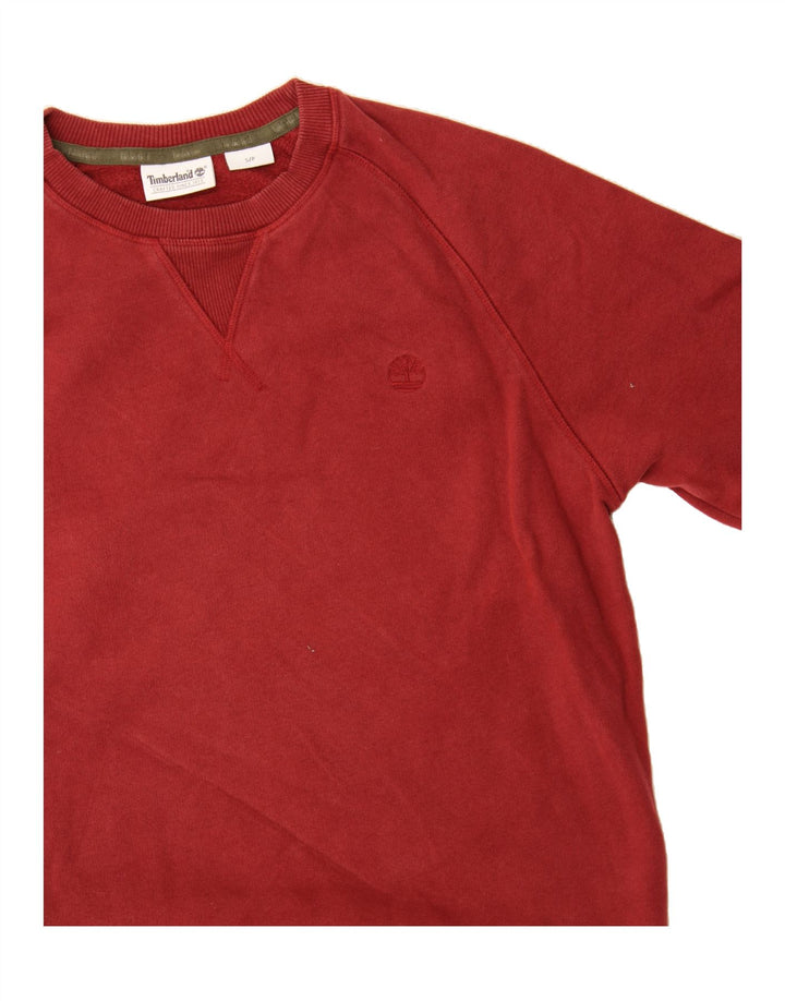 TIMBERLAND Mens Sweatshirt Jumper Small Red Cotton Vintage Timberland and Second-Hand Timberland from Messina Hembry 
