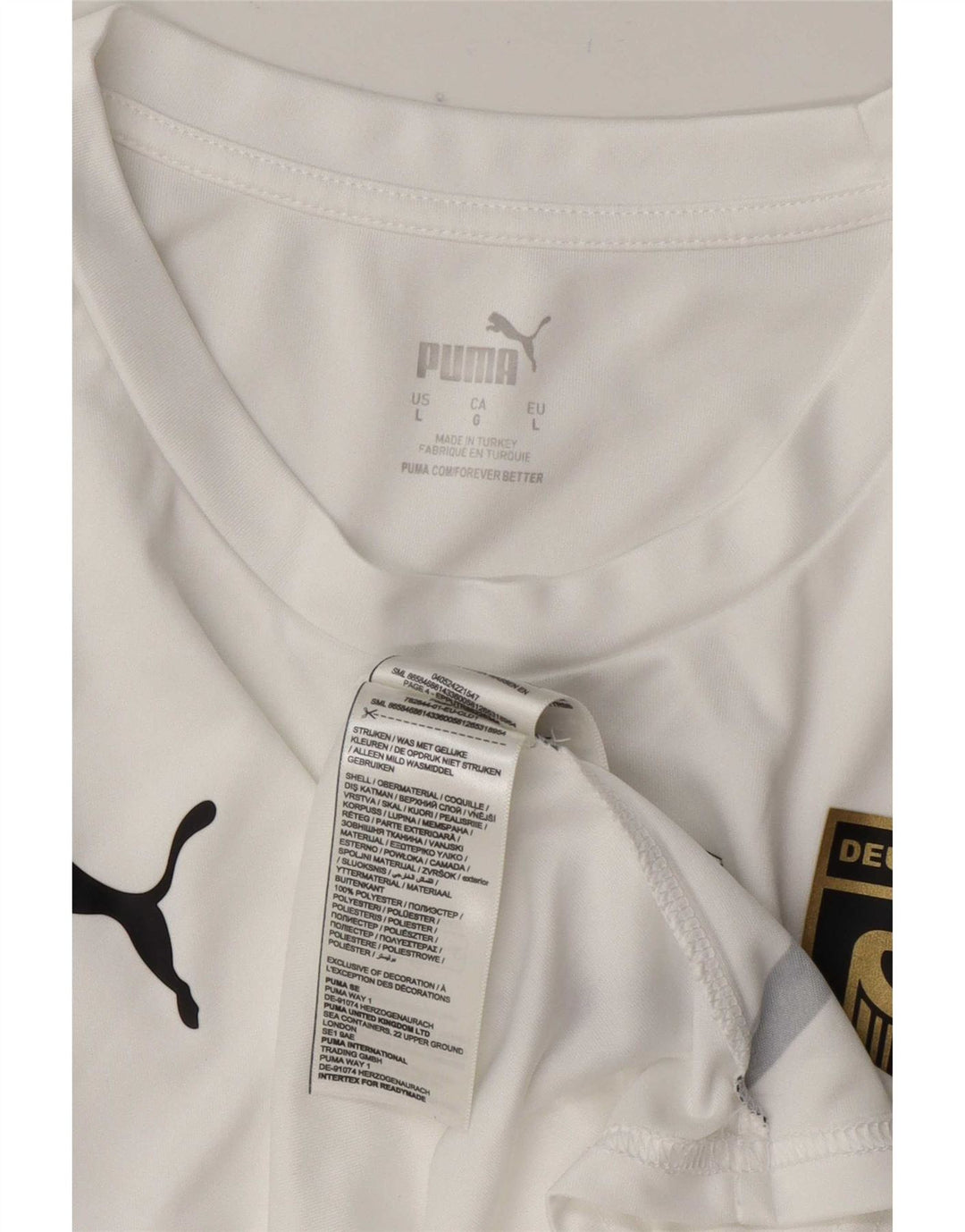 Puma Mens Deutshland Graphic T-Shirt Top Large White Polyester