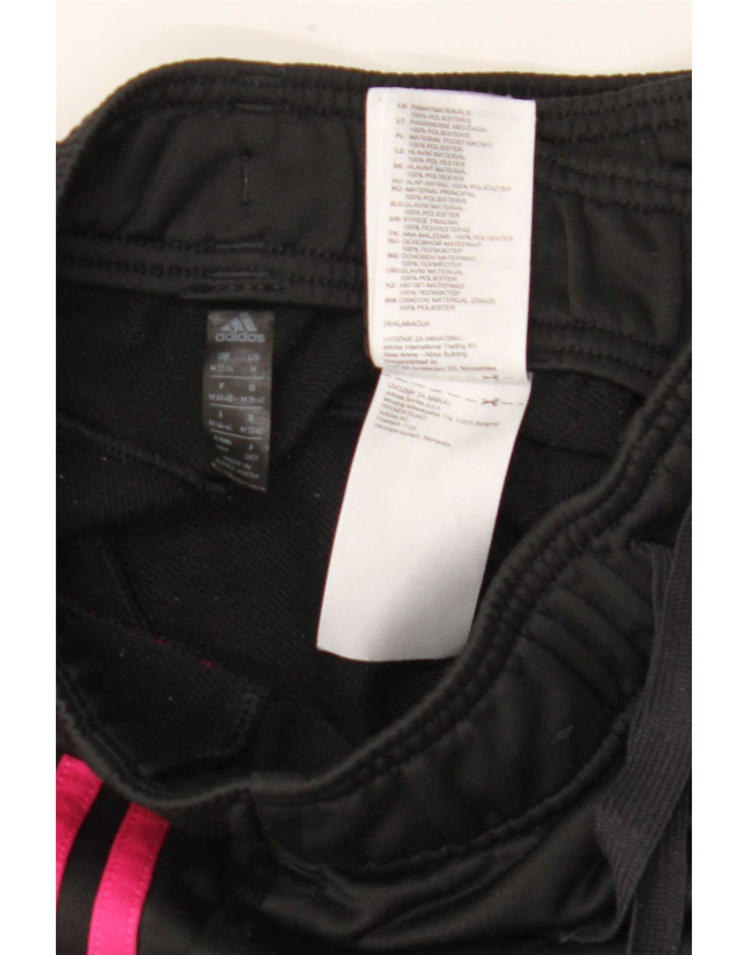 Adidas Womens Tracksuit Trousers Joggers UK 12 Medium Black Polyester