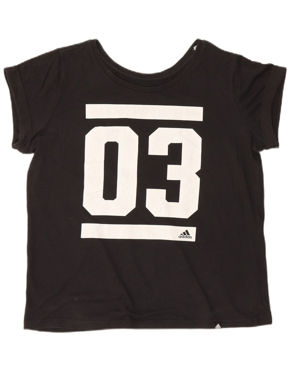 Puma Womens Climalite Graphic T-Shirt Top UK 20/22 XL Black Cotton