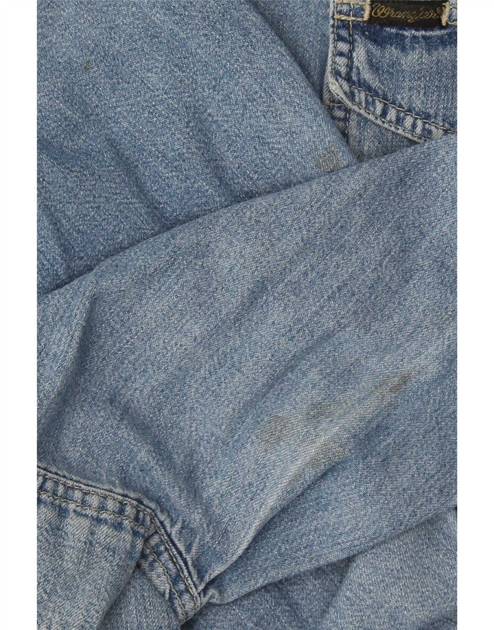 Wrangler Mens Western Denim Shirt Large Blue Cotton