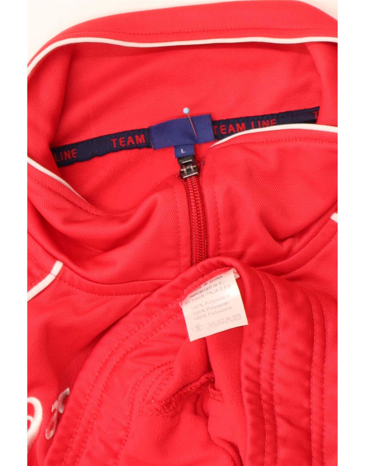 Asics Mens Graphic Tracksuit Top Jaqueta Grande Poliéster Vermelho