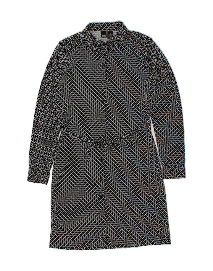 MOSSIMO Womens Abstract Pattern Long Sleeve Shirt Dress US 12 Large Grey Vintage Mossimo and Second-Hand Mossimo from Messina Hembry 