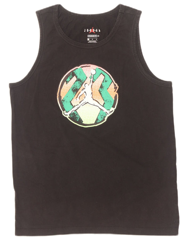 Jordan Herre Standard Fit Grafisk Vest Top Medium Sort Bomuld