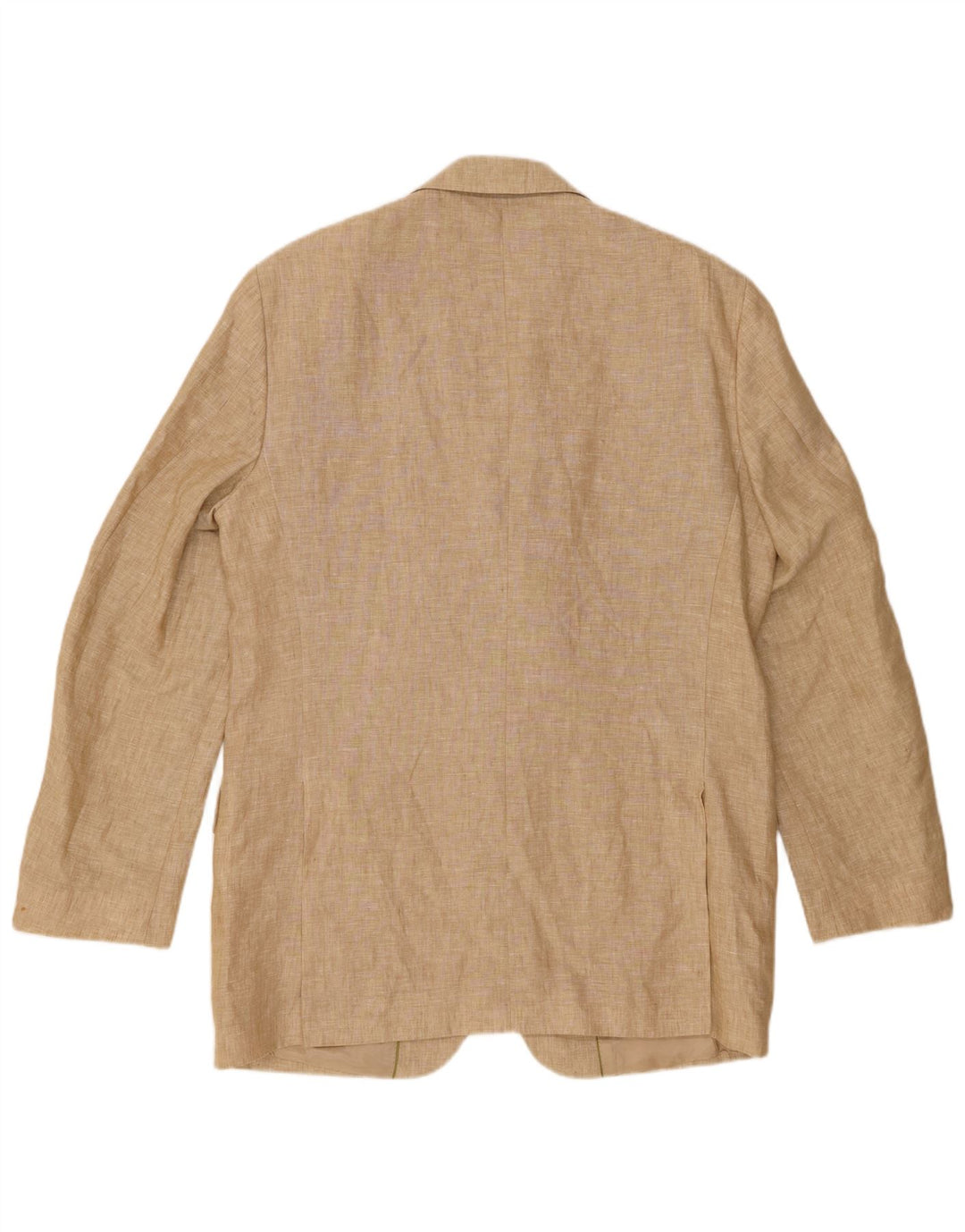 MASSIMO DUTTI Mens 3 Button Blazer Jacket UK 38 Medium Beige Linen