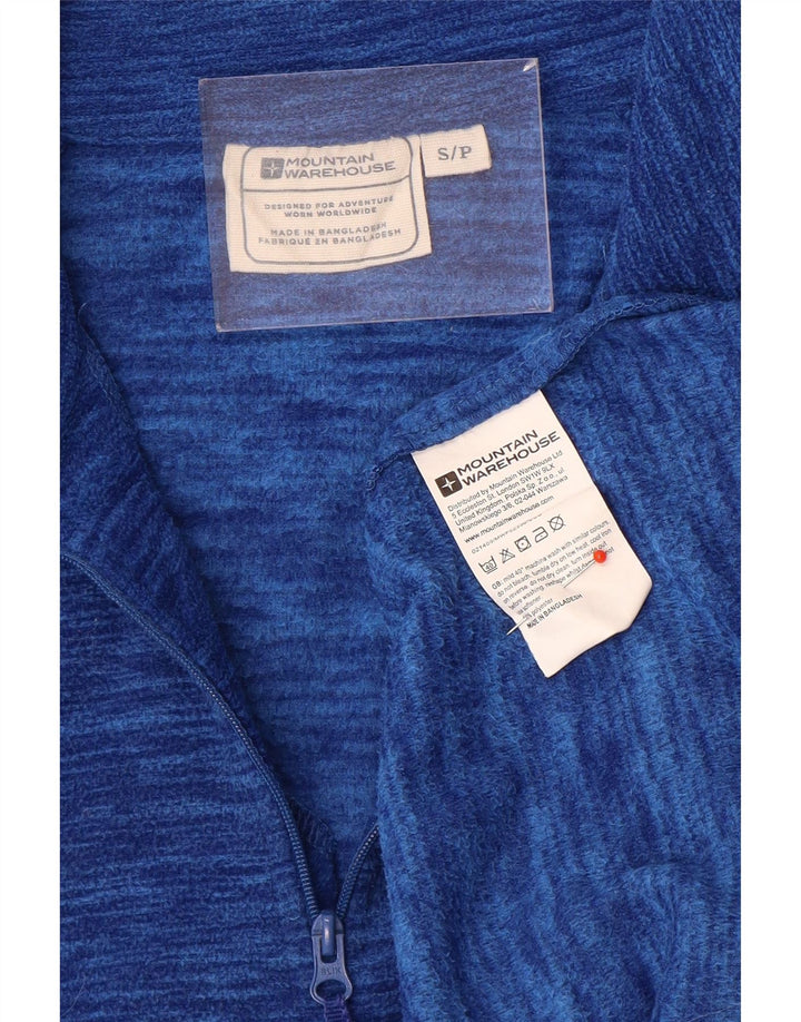Mountain Warehouse Mens Zip Neck Fleece Jumper Small Blue Flecked Polyester