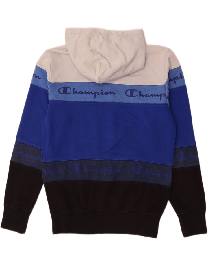 CHAMPION Mens Graphic Hoodie Jumper Medium Multicoloured Colourblock Vintage Champion and Second-Hand Champion from Messina Hembry 