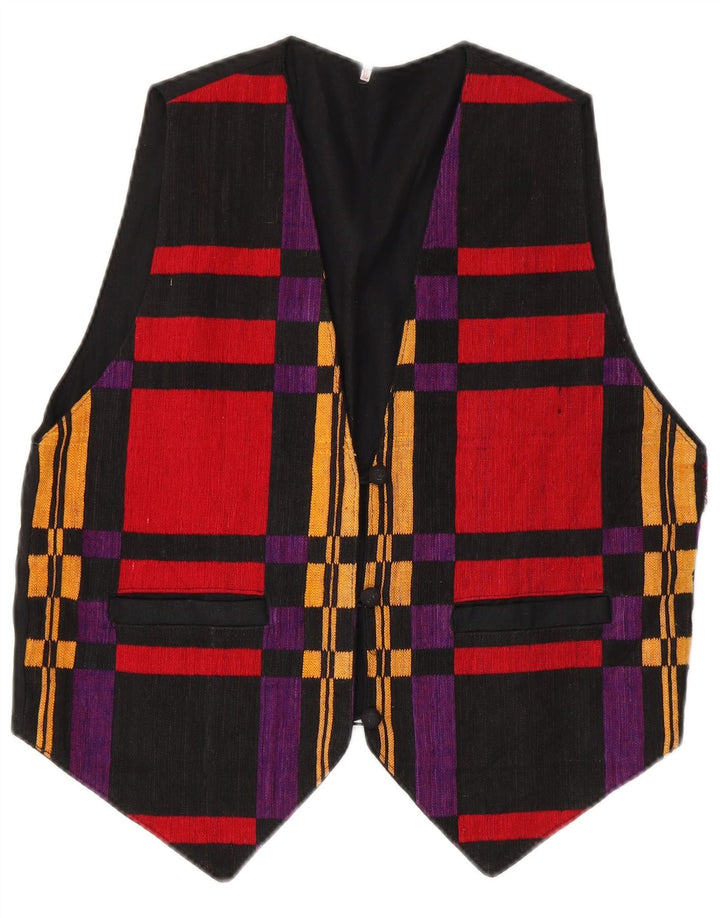 Vintage Womens Waistcoat UK 18 XL Multicoloured Check