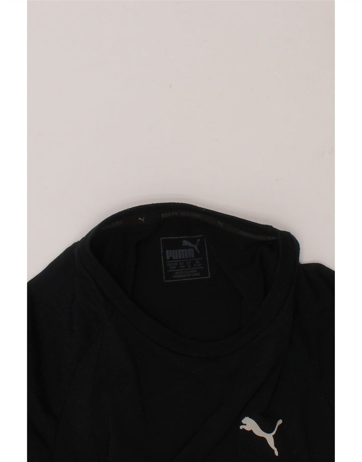 PUMA Boys T-Shirt Top 9-10 Years  Black Cotton Vintage Puma and Second-Hand Puma from Messina Hembry 