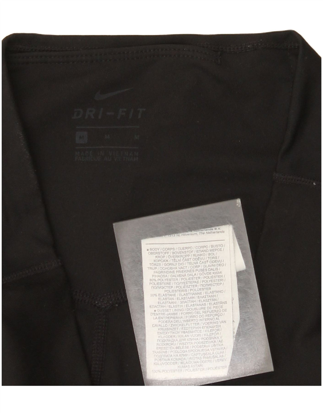 Leggings grafici Nike Dri Fit da donna UK 12 medio nero poliestere
