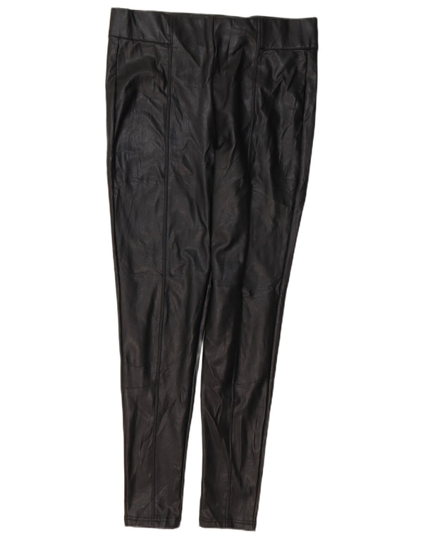 Marks & Spencer Leggings in ecopelle da donna UK 14 Large Nero Polietilene