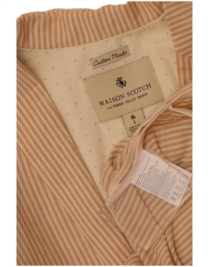 Maison Scotch Veste Blazer 2 Boutons Femme Taille 1 Petite Rayure Beige