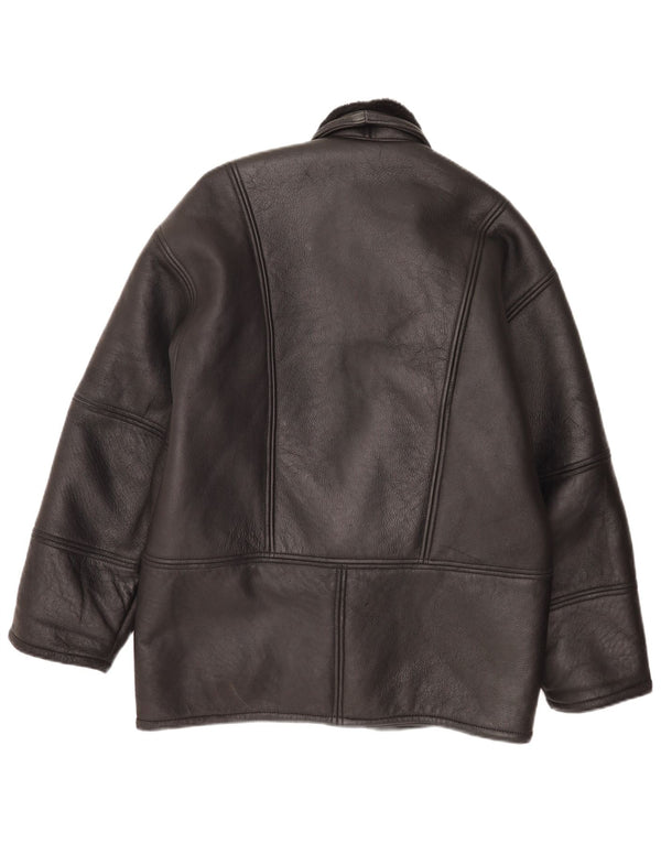 Jaqueta masculina vintage Shearling IT 48 média preta