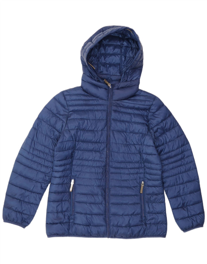 Esprit Womens Hooded Padded Jacket UK 18 XL Blue Polyester