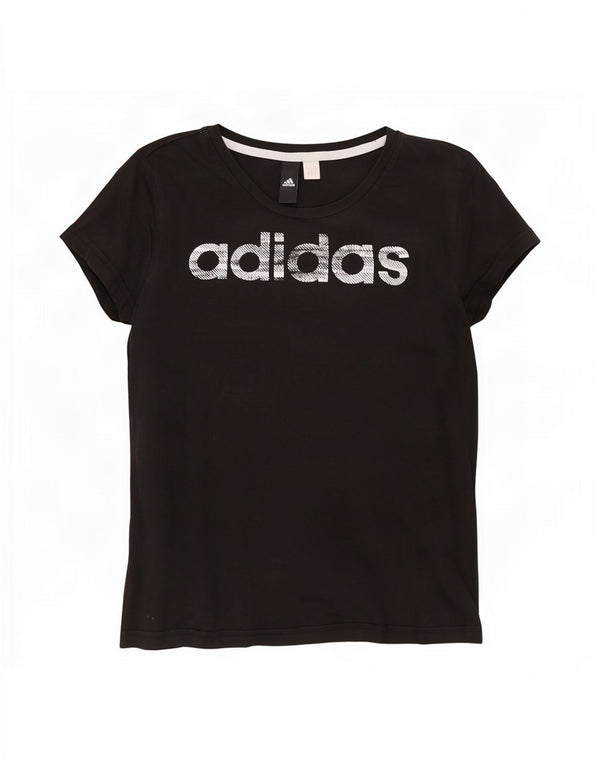 Adidas Damen Graphic T-Shirt Top UK 12 Medium Schwarz