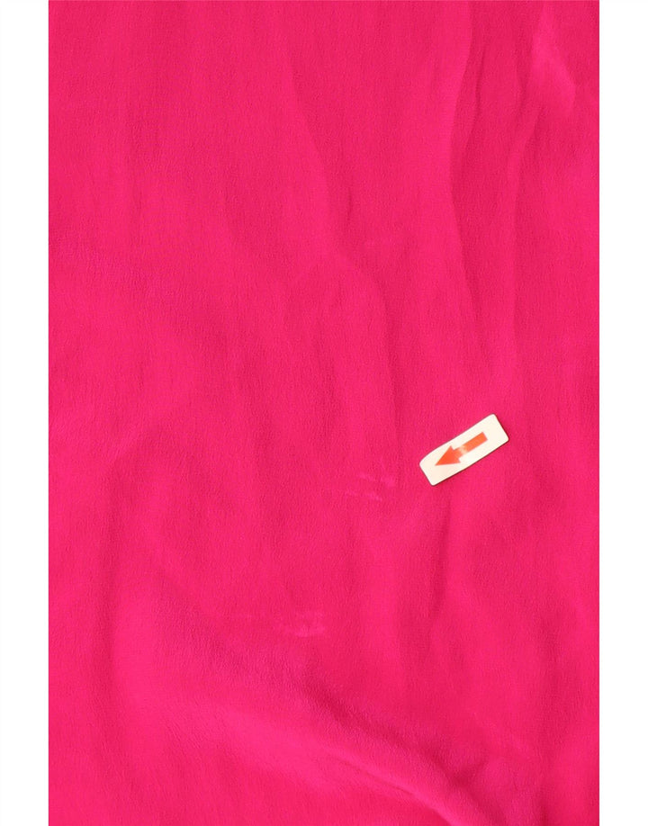 Vintage Dame Bluse Top UK 16 Large Pink Silk