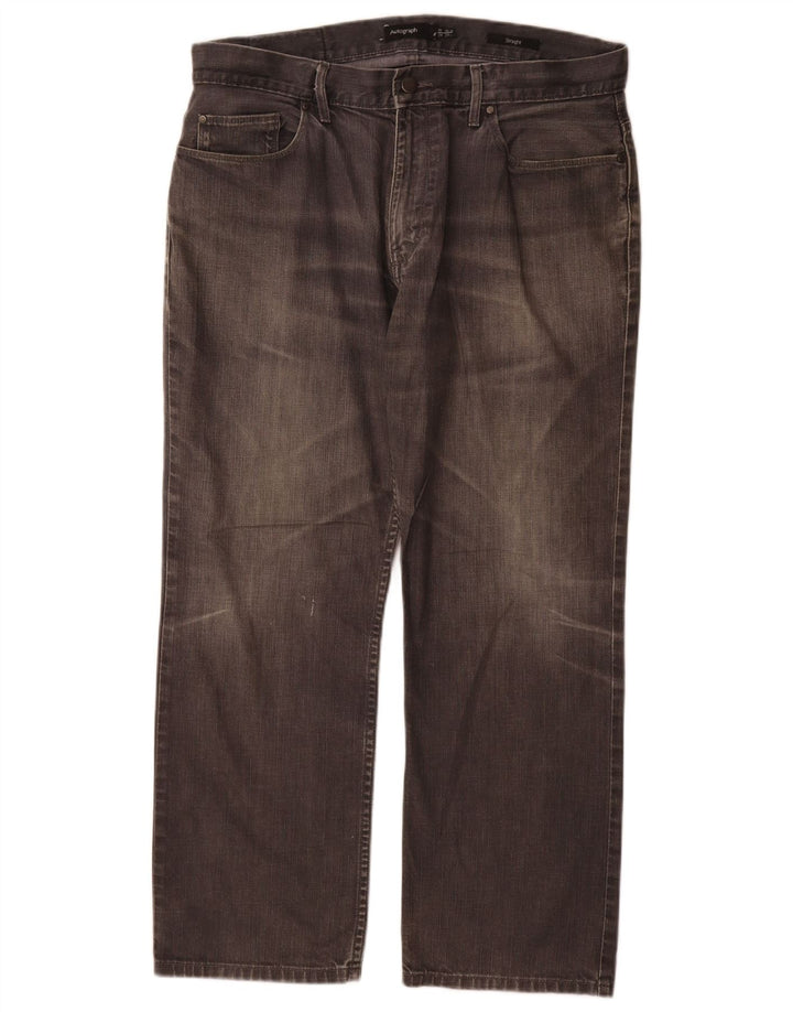 Marks & Spencer Mens Autograph Straight Jeans W36 L29 Grey Cotton