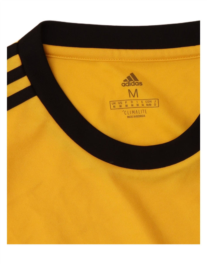 Adidas Herre Climalite T-Shirt Top Medium Gul Polyester